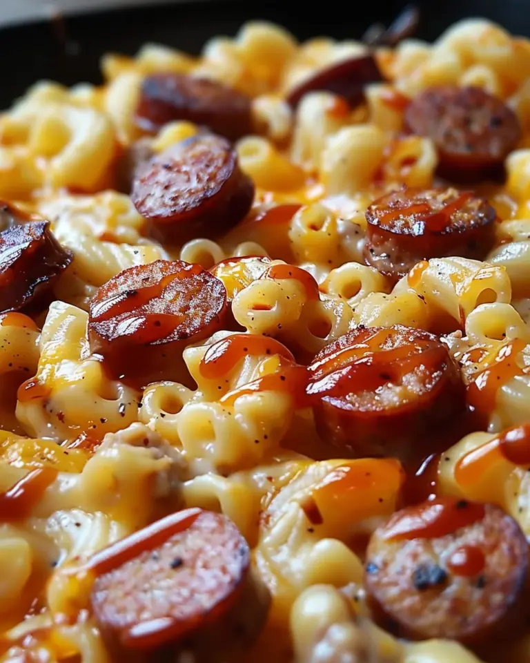 Spicy BBQ Cheddar Mac with Smoked Sausage