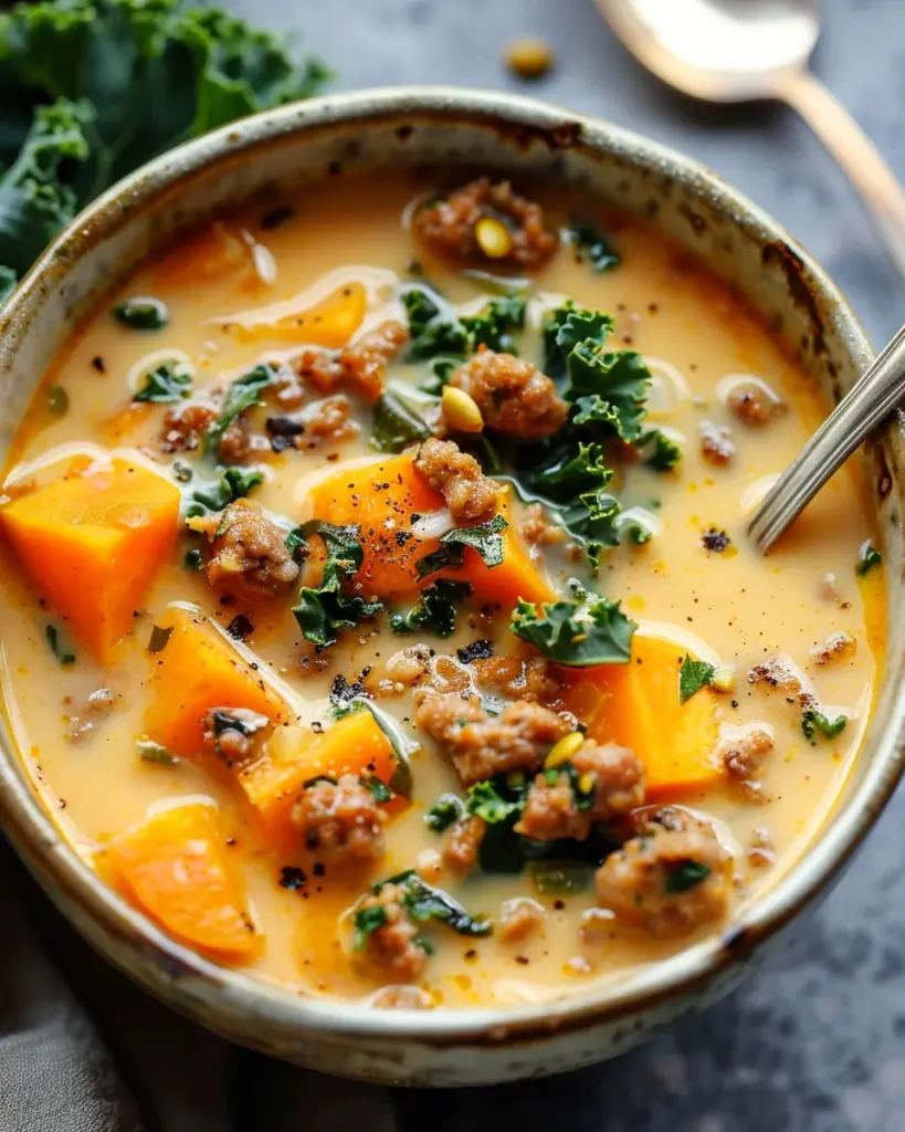 Creamy Sweet Potato and Sausage Soup