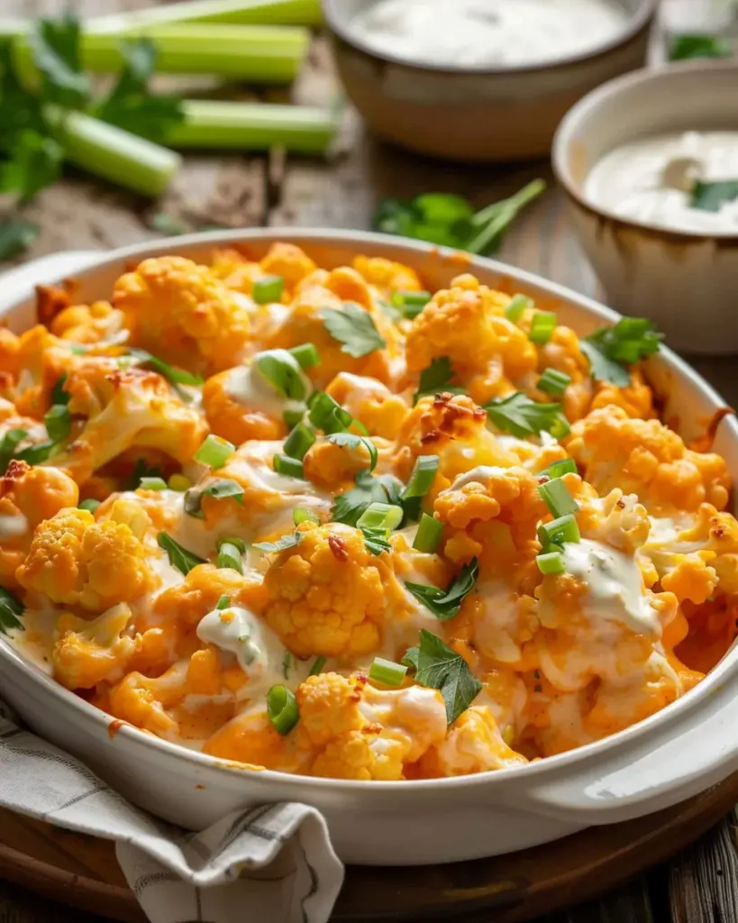 Creamy Buffalo Chicken Cauliflower Casserole Recipe