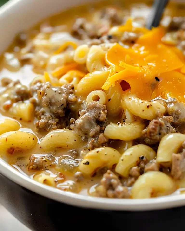 Macaroni Cheeseburger Soup