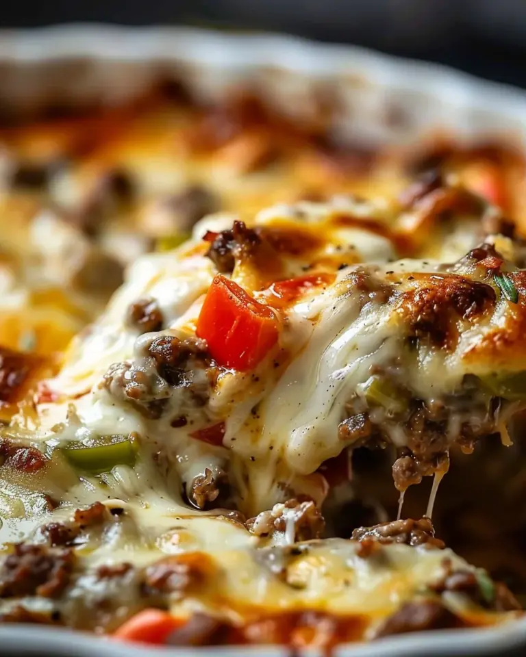 Low Carb Philly Cheesesteak Casserole