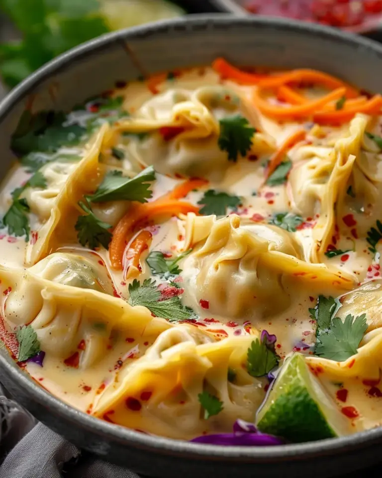 Thai Potstickers with Coconut Broth