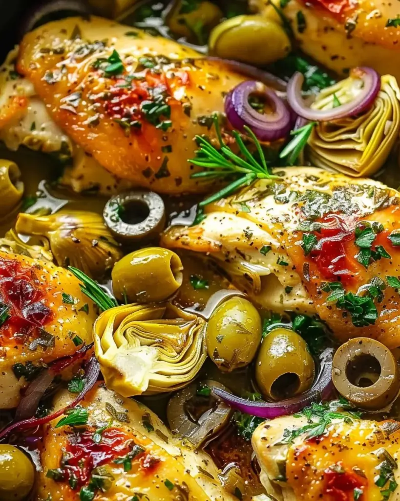 Mediterranean Lemon Chicken with Artichokes & Olives