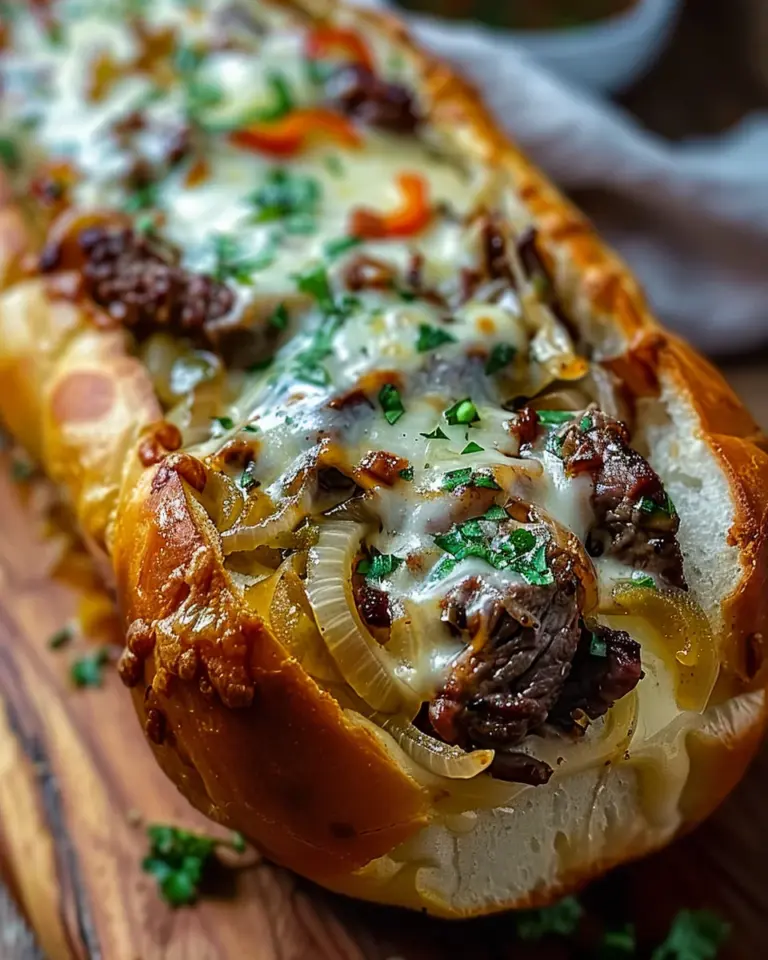Cheesesteak-Stuffed Garlic Bread Loaf: Comfort Food Bliss