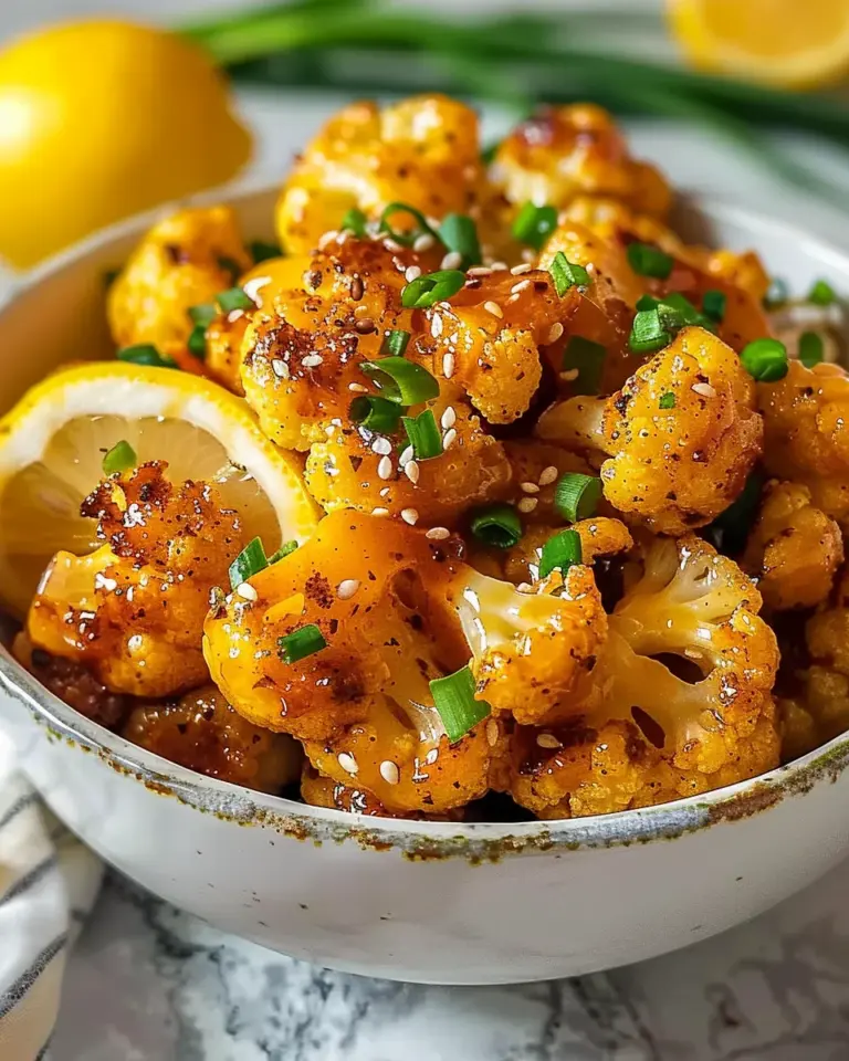 Vegan Lemon Pepper Glazed Cauliflower Recipe