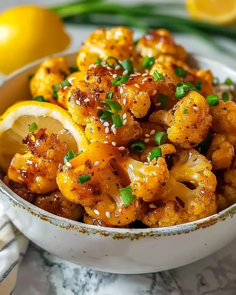 Vegan Lemon Pepper Glazed Cauliflower Recipe