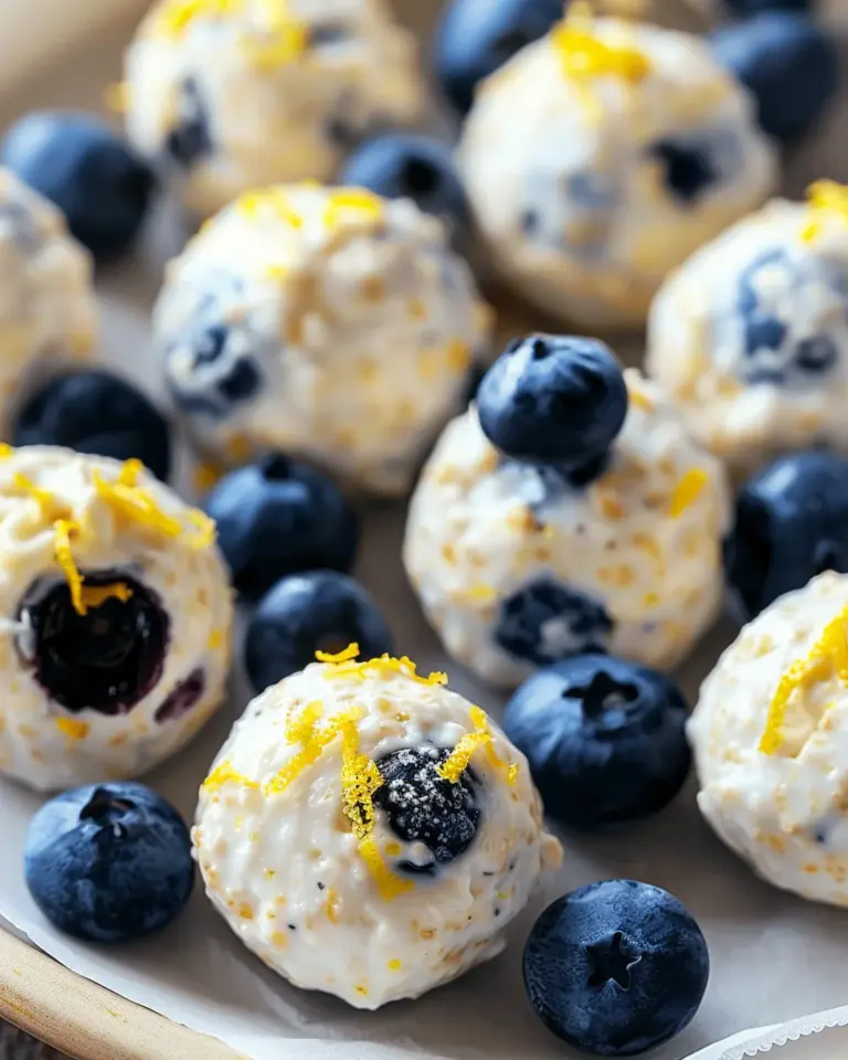 Lemon Blueberry Cottage Cheese Protein Bites