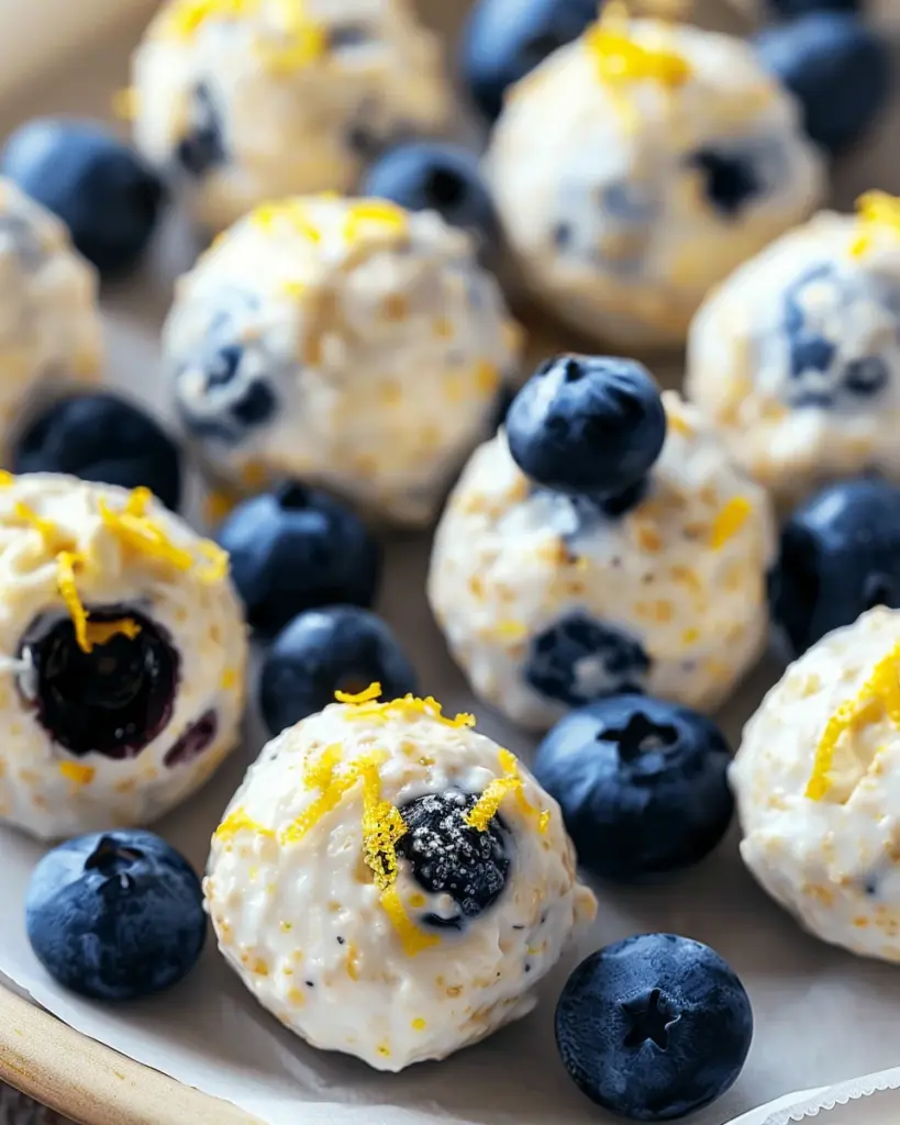 Lemon Blueberry Cottage Cheese Protein Bites