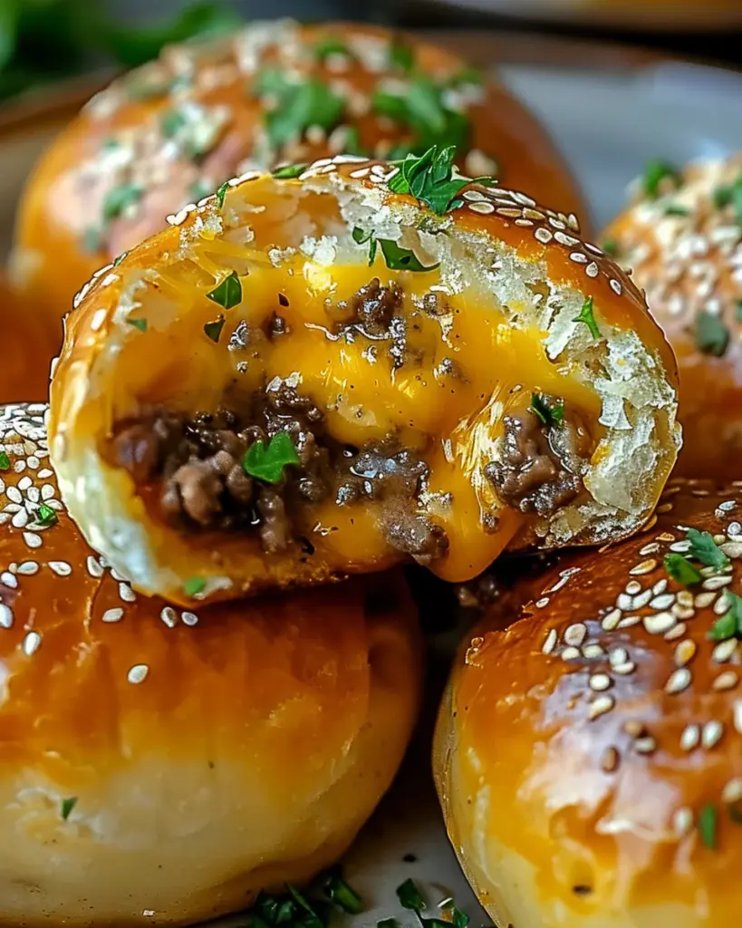 Irresistibly Cheesy Garlic Parmesan Cheeseburger Bombs