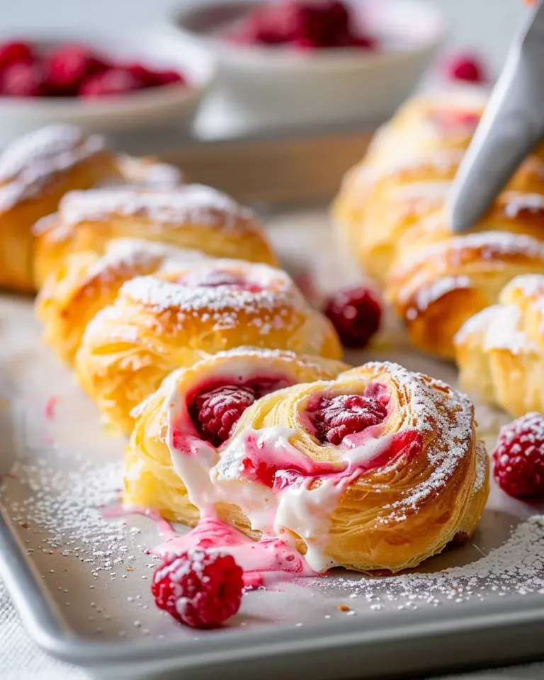 Lemon Raspberry Cream Cheese Danish Rolls