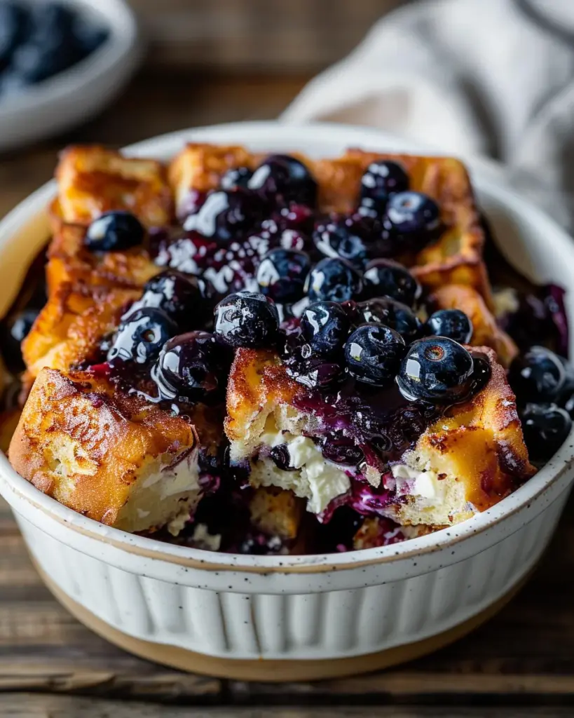 Blueberry Cream Cheese French Toast Casserole