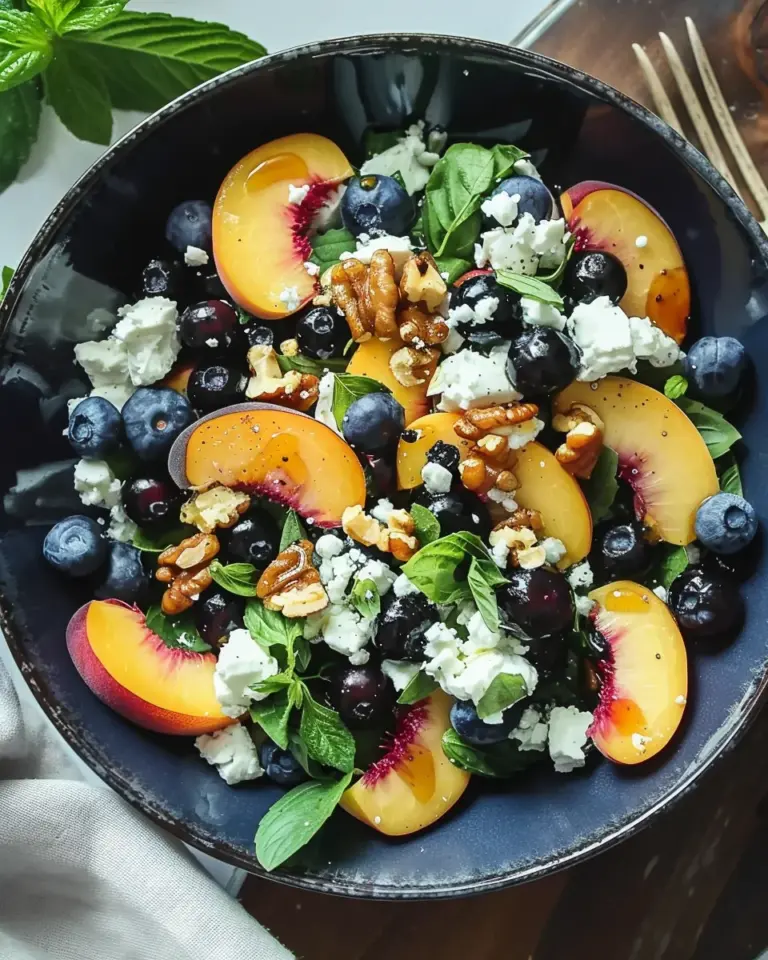 Blueberry Peach Feta Salad