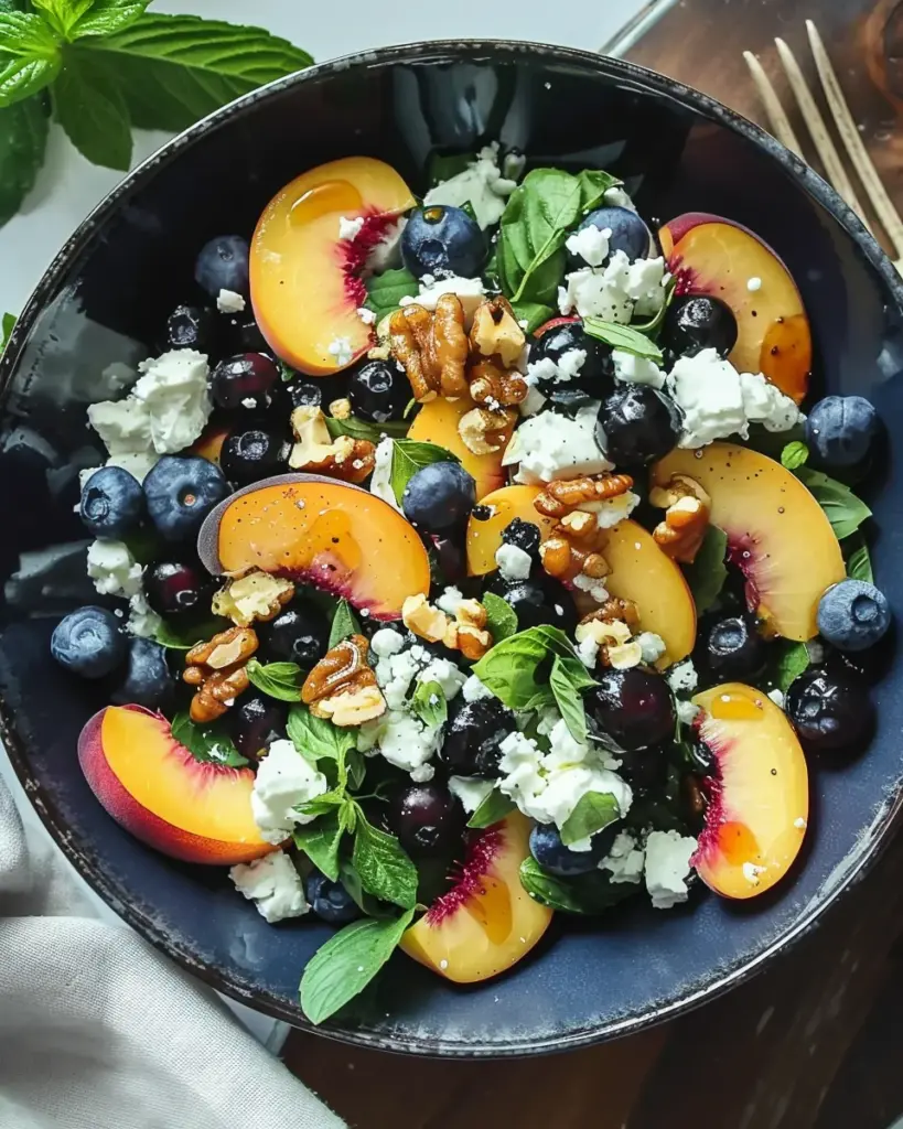 Blueberry Peach Feta Salad