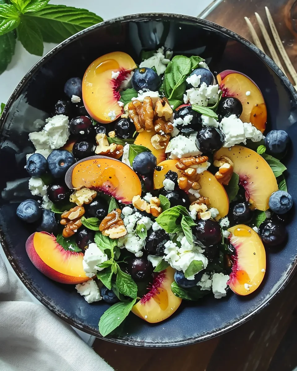 Blueberry Peach Feta Salad