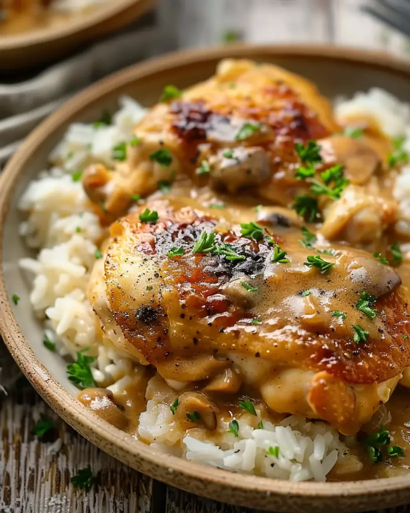 Comforting Smothered Chicken and Rice