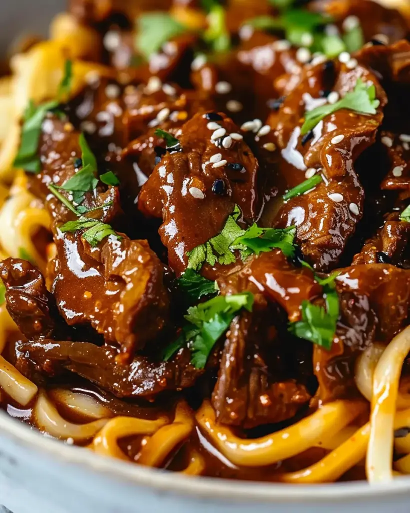 Slow Cooker Korean Beef Noodles Recipe