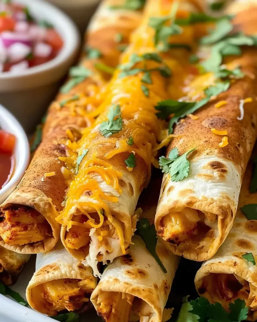 Crunchy Oven-Baked Chicken Taquitos