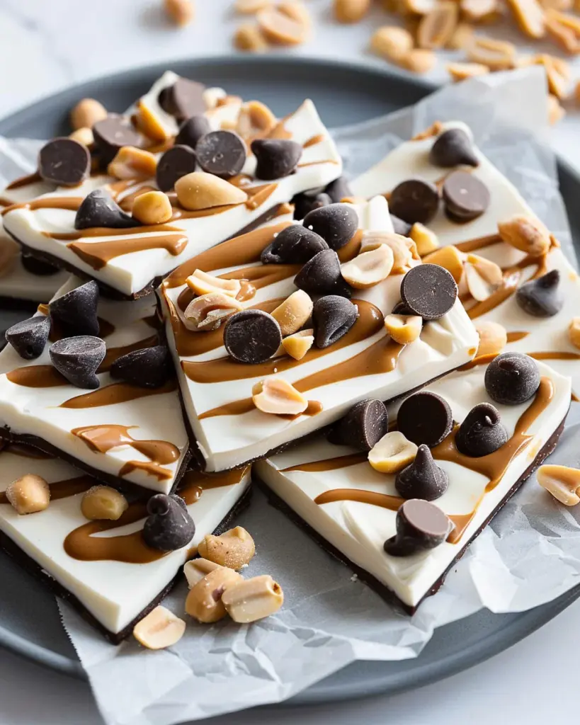 10 Minute Peanut Butter Chocolate Greek Yogurt Bark Recipe