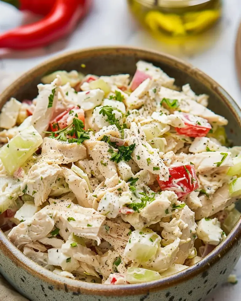Easy High Protein Feta Chicken Salad