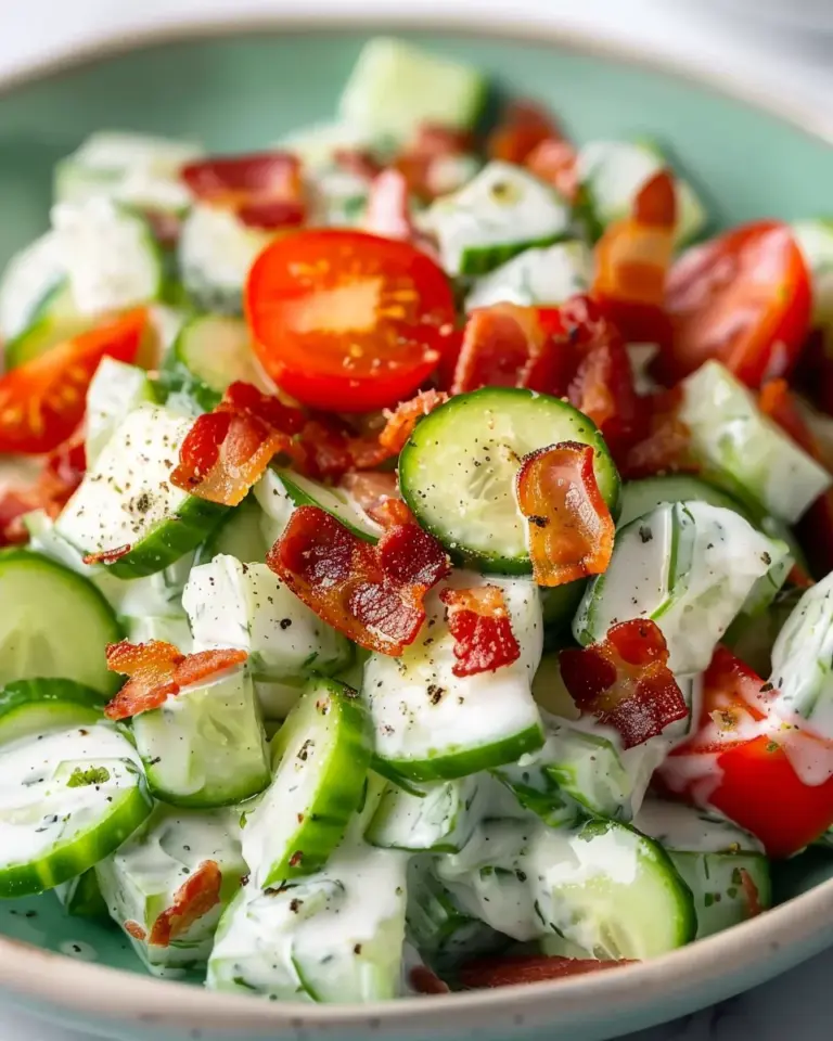 Crunchy Cucumber Salad with Bacon