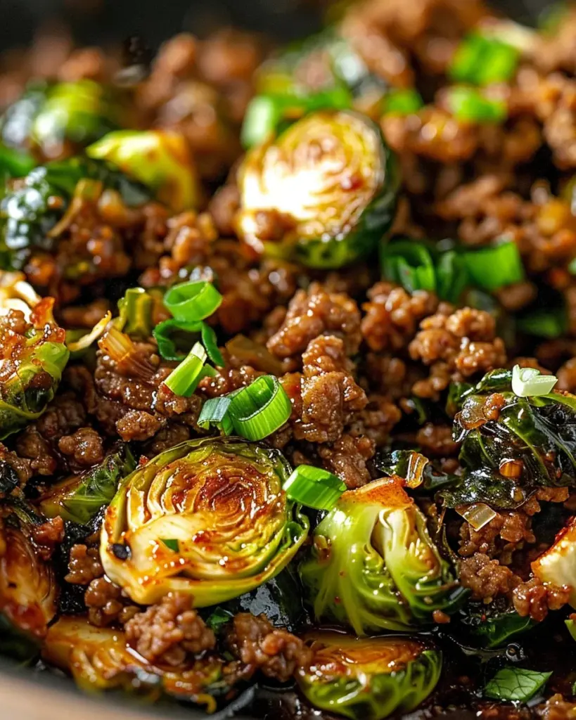 Ground Beef and Brussels Sprouts