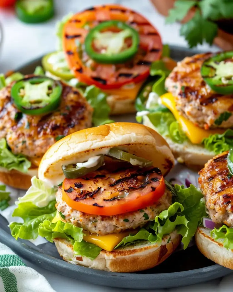Jalapeño Cheddar Turkey Burgers
