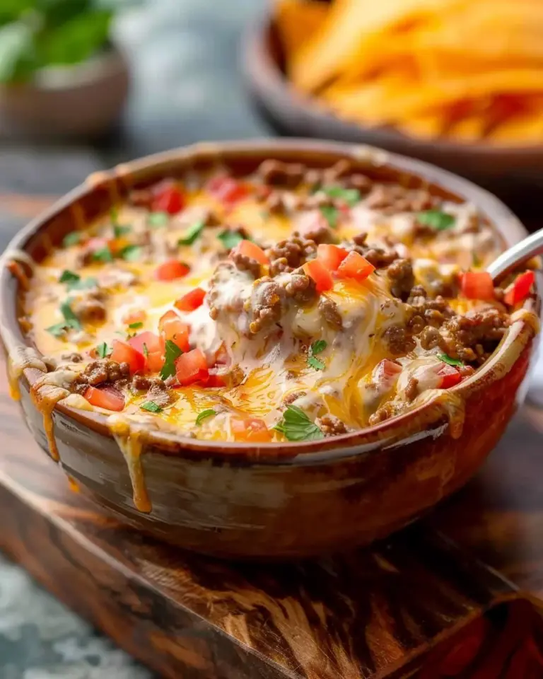 Spicy Rotel Dip with Ground Beef