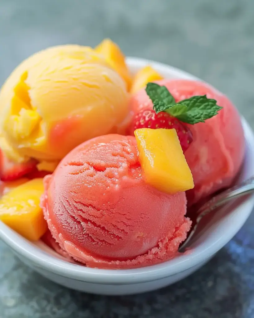 Mango Strawberry Sorbet