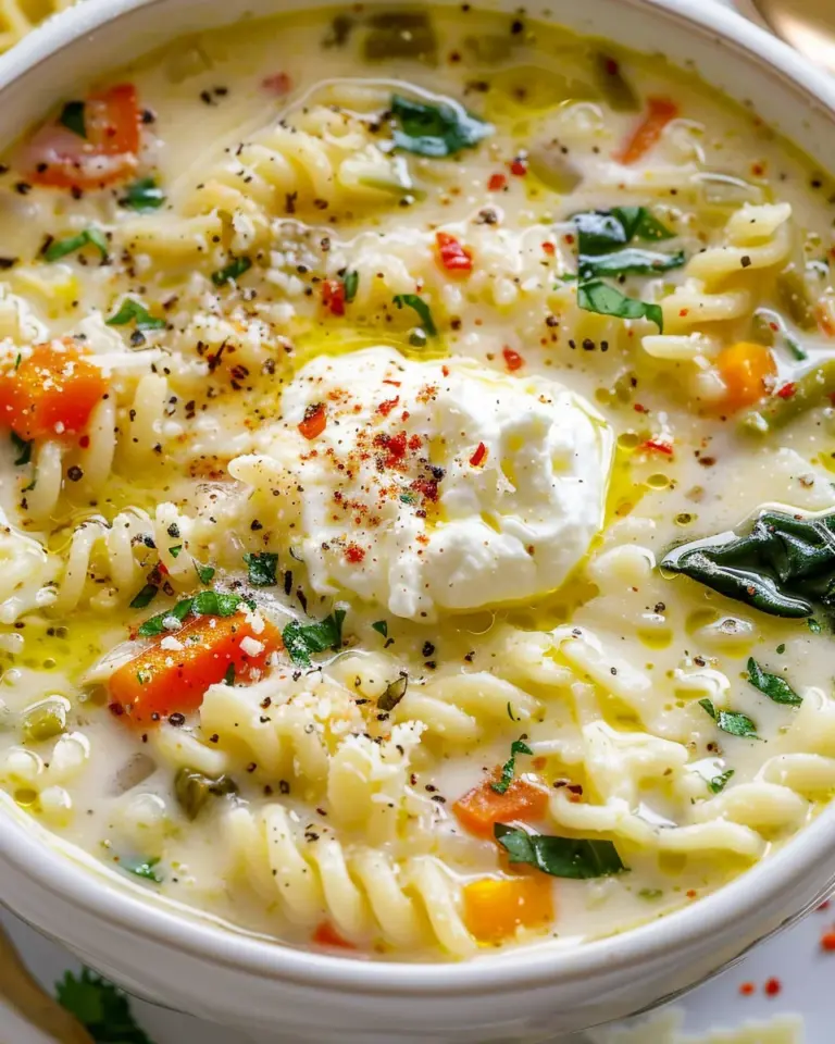 Creamy White Lasagna Soup with Veggies