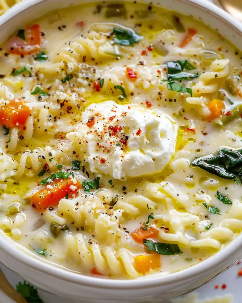 Creamy White Lasagna Soup with Veggies