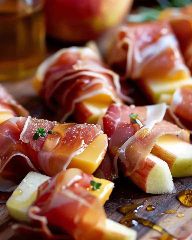 Prosciutto-Wrapped Cheese and Apple Bites