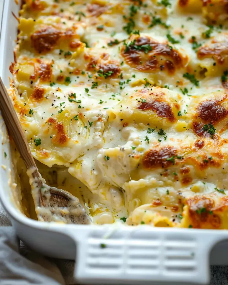 Alfredo Ravioli Casserole