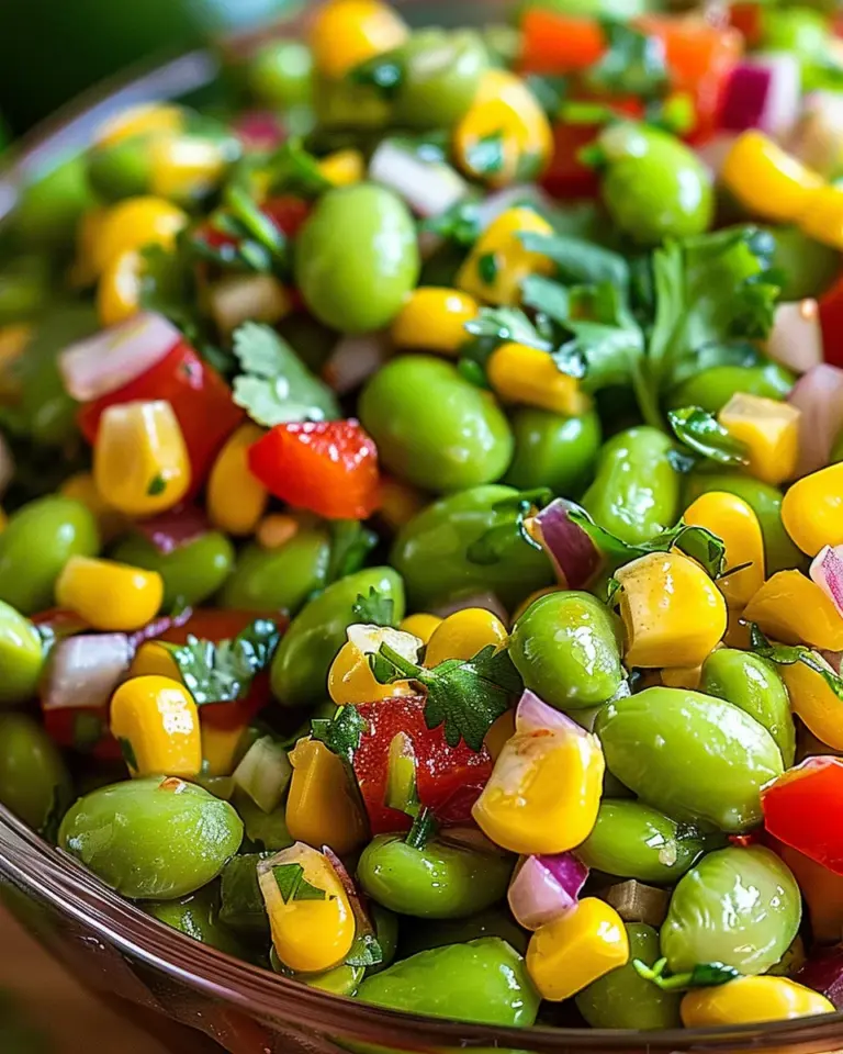 Edamame Salad with Cilantro Lime Dressing