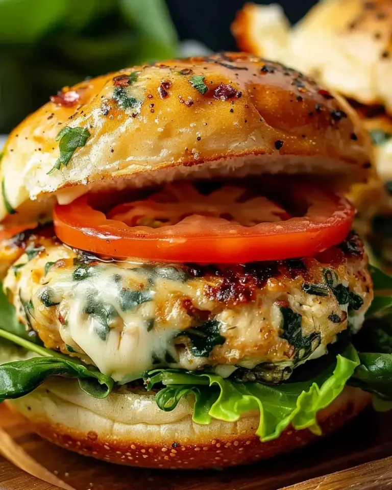 White Cheddar Spinach Chicken Burgers