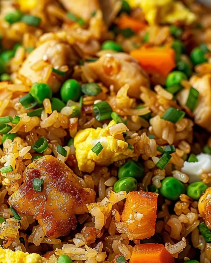 High Protein Crispy Garlic Chicken Fried Rice