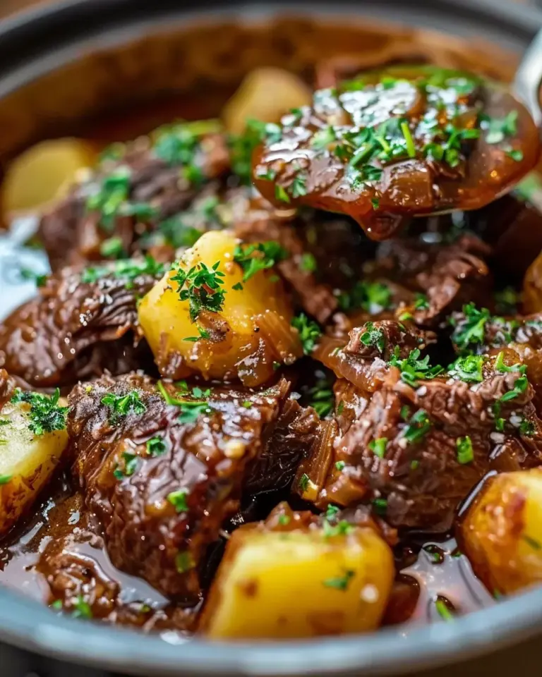 Slow Cooker Garlic Butter Beef with Potatoes