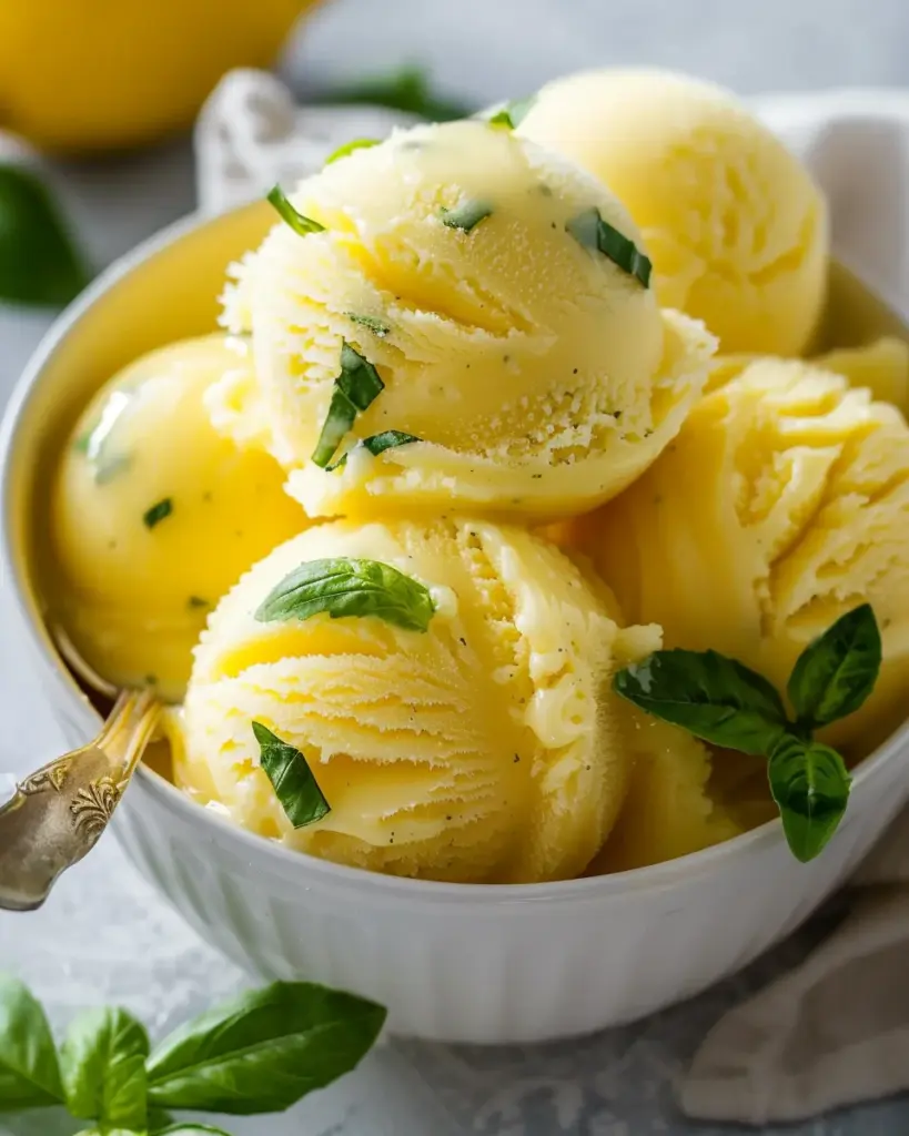 Lemon Basil Sorbet: Refreshing Summer Bliss Awaits!