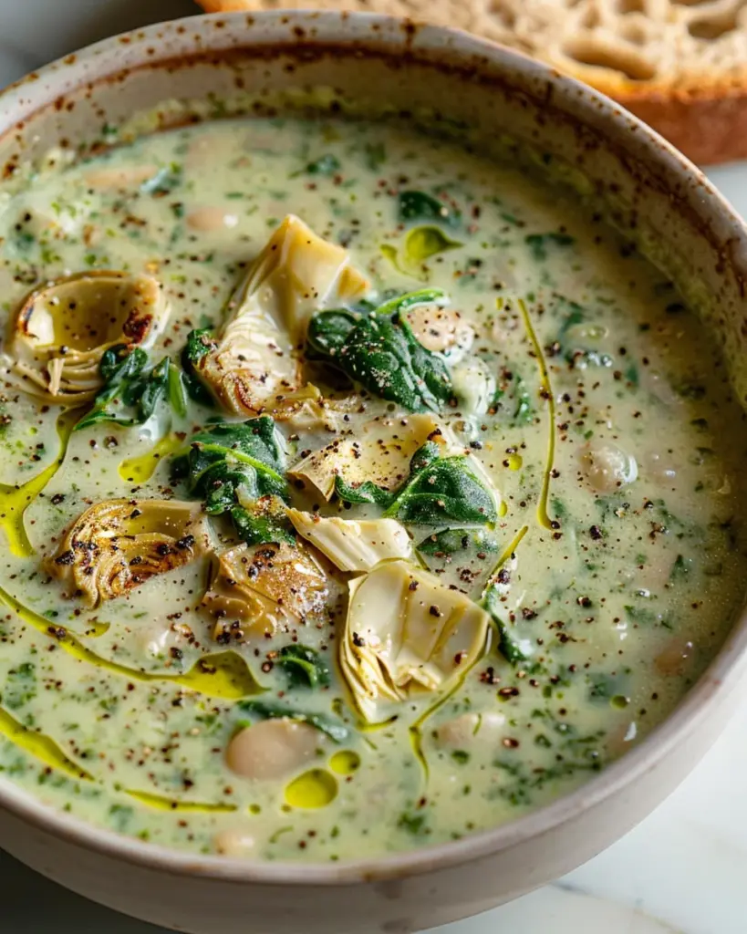Spinach Artichoke White Bean Soup
