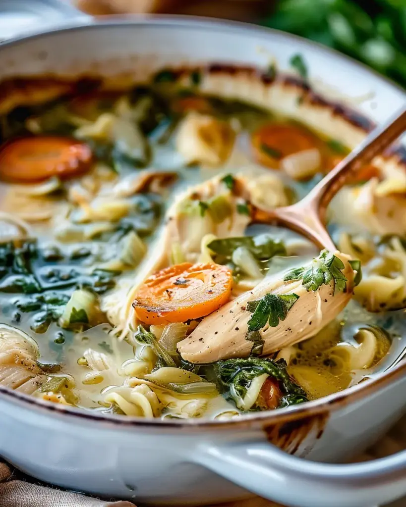 Healing Ginger Garlic Chicken Noodle Soup
