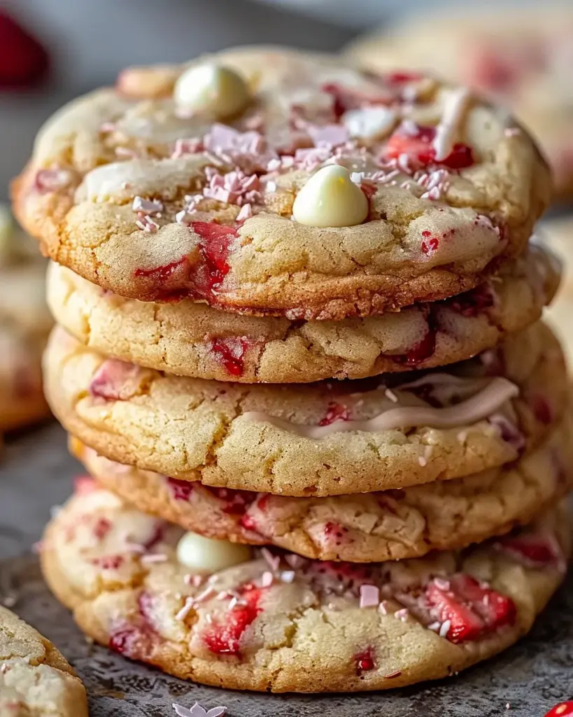 Irresistible Valentine’s Strawberry White Chocolate Cookies