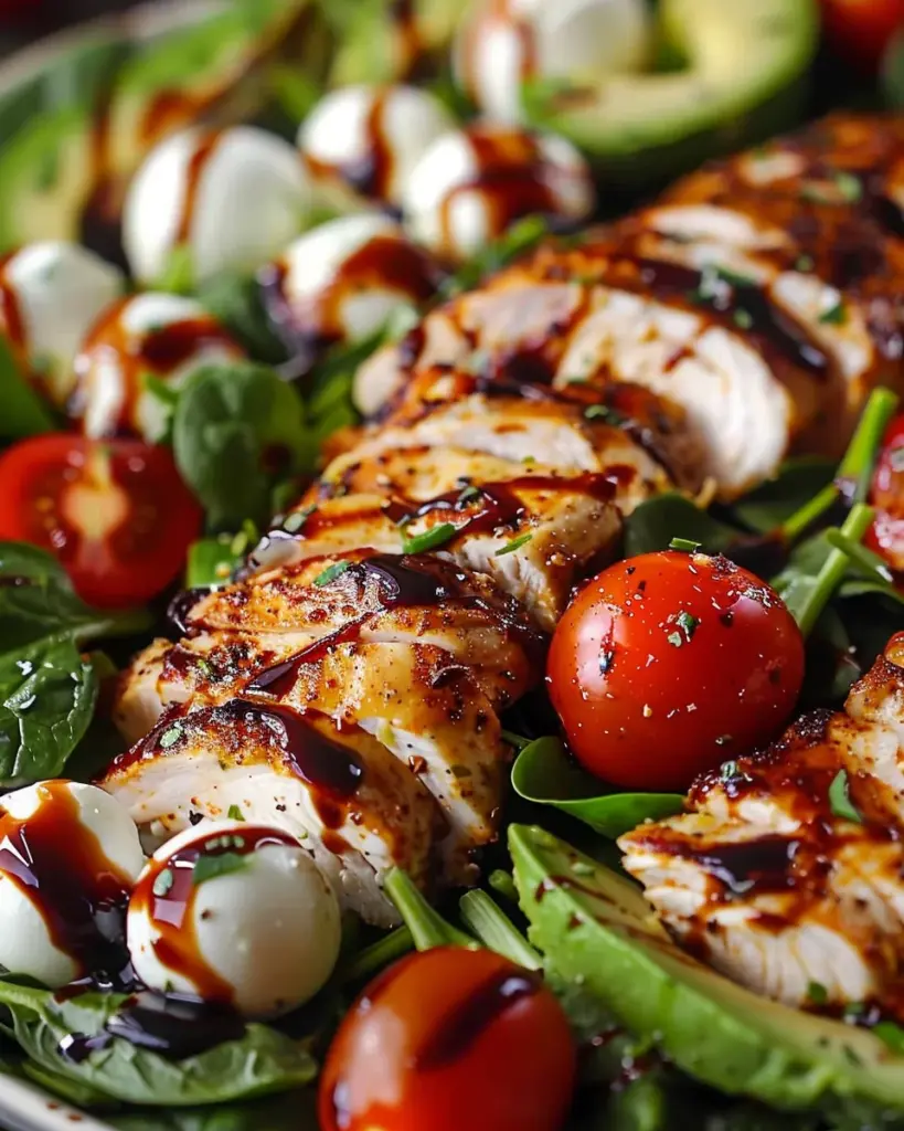 Baked Marinated Chicken Salad with Mozzarella and Balsamic Vinaigrette