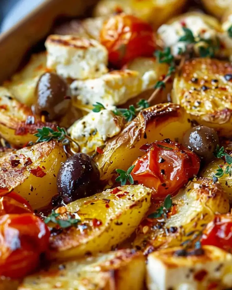 Baked Feta Potatoes (Easy Mediterranean One-Pan Recipe)