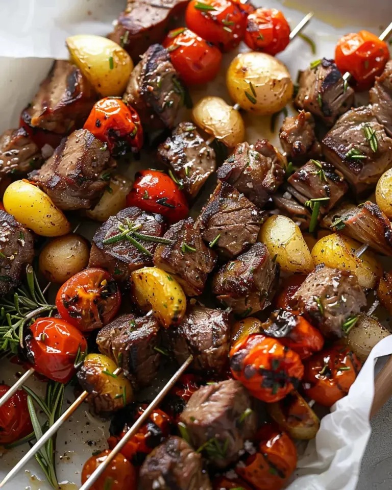 Rosemary Garlic Steak Kebabs