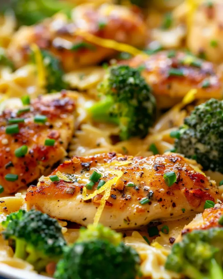 Cowboy Butter Lemon Bowtie Chicken with Broccoli