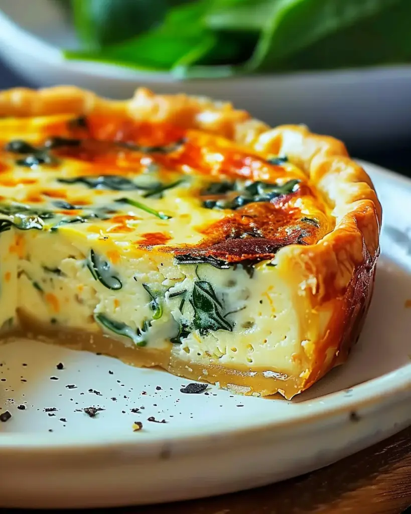 Irresistibly Creamy Cottage Cheese and Spinach Crustless Quiche