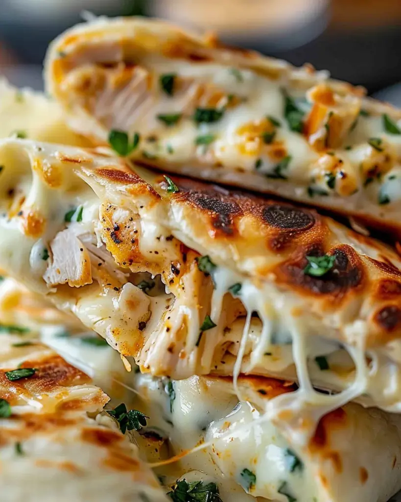 Low Carb Cheesy Garlic Chicken Wraps