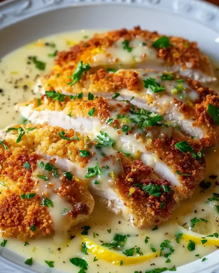 Lemon Pecorino Crusted Chicken with Creamy Lemon Sauce