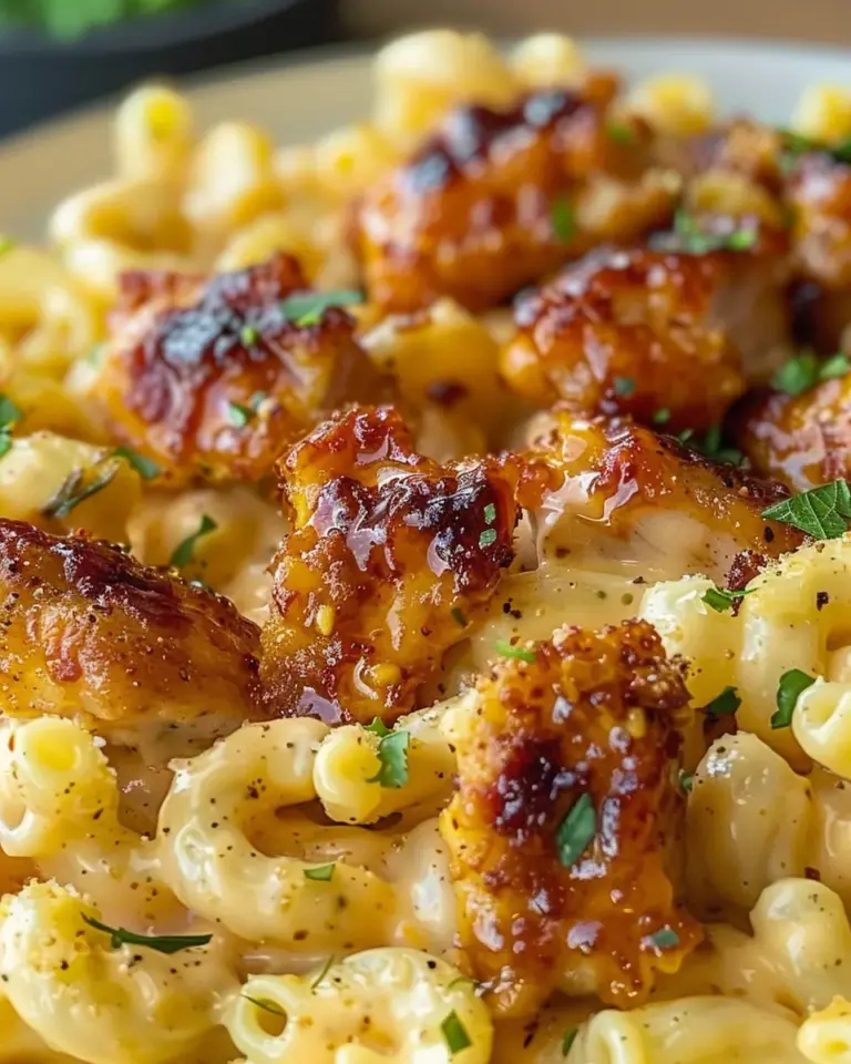 Honey Garlic Butter Chicken Mac and Cheese