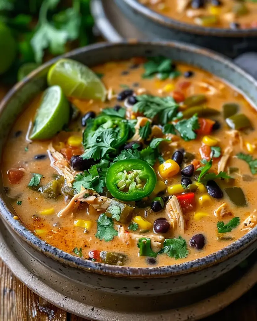 Chicken Poblano and Black Bean Soup