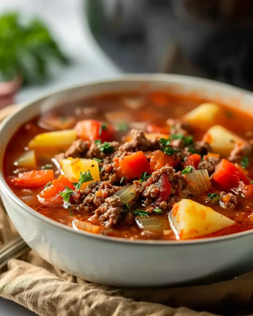 Mouthwatering Instant Pot Ground Beef Soup